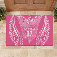 2025 Rugby Championship New Zealand Custom Rubber Doormat Poutama Motifs - Pink Out LT7 Pink - Polynesian Pride