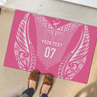 2025 Rugby Championship New Zealand Custom Rubber Doormat Poutama Motifs - Pink Out LT7 - Polynesian Pride