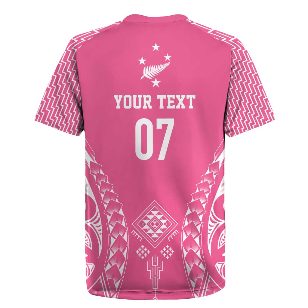 2025 Rugby Championship New Zealand Custom Rugby Jersey Poutama Motifs - Pink Out LT7 - Polynesian Pride