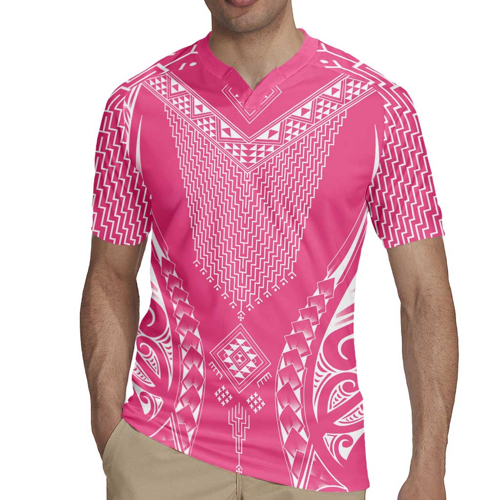 2025 Rugby Championship New Zealand Custom Rugby Jersey Poutama Motifs - Pink Out LT7 - Polynesian Pride