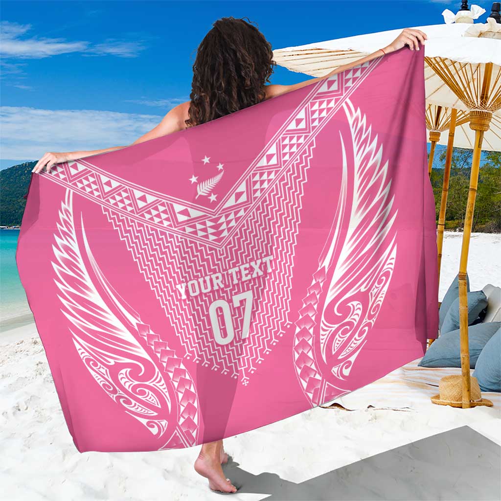 2025 Rugby Championship New Zealand Custom Sarong Poutama Motifs - Pink Out LT7 One Size 44 x 66 inches Pink - Polynesian Pride