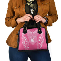 2025 Rugby Championship New Zealand Custom Shoulder Handbag Poutama Motifs - Pink Out LT7 - Polynesian Pride