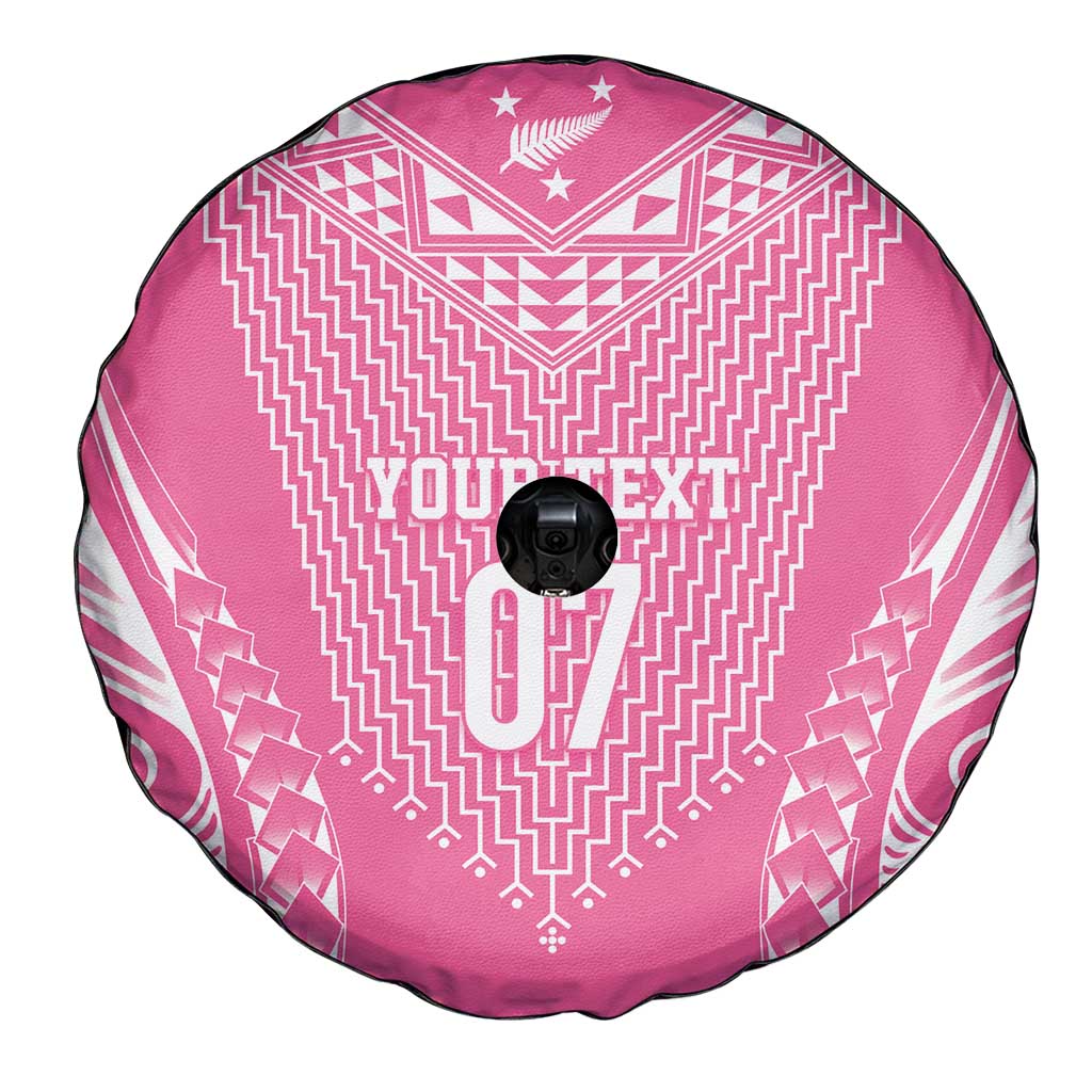 2025 Rugby Championship New Zealand Custom Spare Tire Cover Poutama Motifs - Pink Out LT7 - Polynesian Pride
