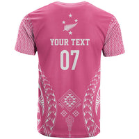 2025 Rugby Championship New Zealand Custom T Shirt Poutama Motifs - Pink Out LT7 - Polynesian Pride