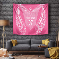 2025 Rugby Championship New Zealand Custom Tapestry Poutama Motifs - Pink Out LT7 Pink - Polynesian Pride