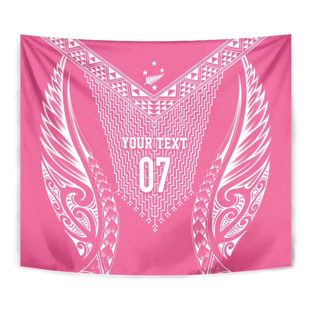 2025 Rugby Championship New Zealand Custom Tapestry Poutama Motifs - Pink Out LT7 - Polynesian Pride