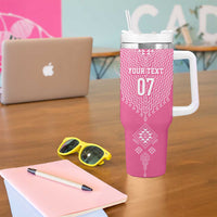 2025 Rugby Championship New Zealand Custom Tumbler With Handle Poutama Motifs - Pink Out LT7 - Polynesian Pride