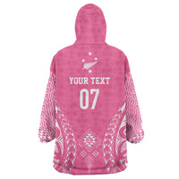 2025 Rugby Championship New Zealand Custom Wearable Blanket Hoodie Poutama Motifs - Pink Out LT7 - Polynesian Pride