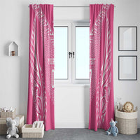 2025 Rugby Championship New Zealand Custom Window Curtain Poutama Motifs - Pink Out LT7 - Polynesian Pride