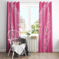 2025 Rugby Championship New Zealand Custom Window Curtain Poutama Motifs - Pink Out LT7 - Polynesian Pride