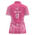 2025 Rugby Championship New Zealand Custom Women Polo Shirt Poutama Motifs - Pink Out - Polynesian Pride