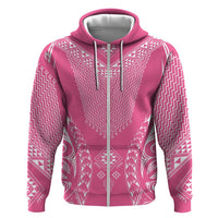 2025 Rugby Championship New Zealand Custom Zip Hoodie Poutama Motifs - Pink Out LT7 Zip Hoodie Pink - Polynesian Pride
