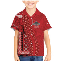 Samoa FAST Siapo Family Matching Mermaid Dress and Hawaiian Shirt Tatau-Ulafala Vines LT7 Son's Shirt Red - Polynesian Pride