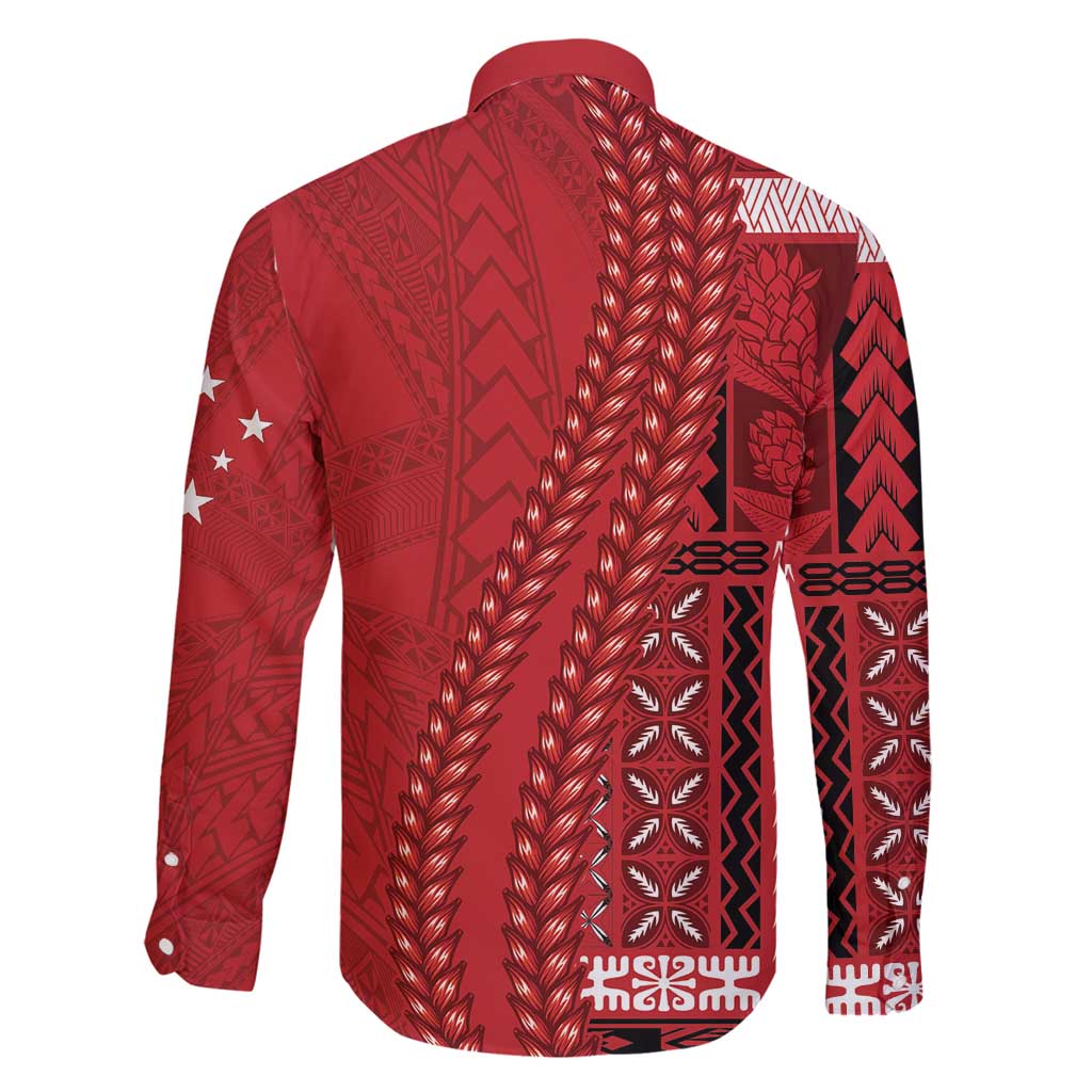 Samoa FAST Siapo Family Matching Off Shoulder Short Dress and Hawaiian Shirt Tatau-Ulafala Vines LT7 - Polynesian Pride