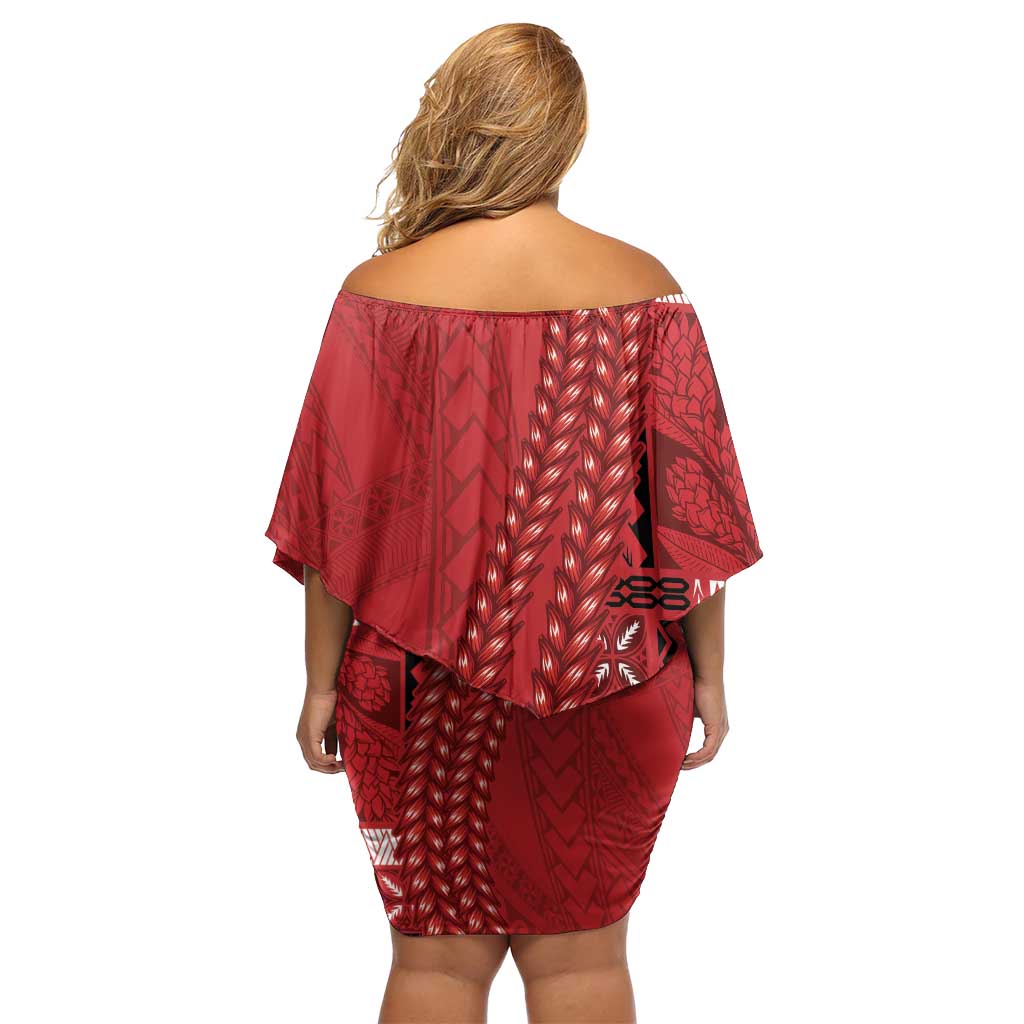 Samoa FAST Siapo Family Matching Off Shoulder Short Dress and Hawaiian Shirt Tatau-Ulafala Vines LT7 - Polynesian Pride