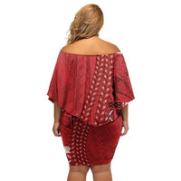 Samoa FAST Siapo Family Matching Off Shoulder Short Dress and Hawaiian Shirt Tatau-Ulafala Vines LT7 - Polynesian Pride