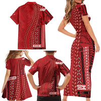 Samoa FAST Siapo Family Matching Short Sleeve Bodycon Dress and Hawaiian Shirt Tatau-Ulafala Vines LT7 - Polynesian Pride