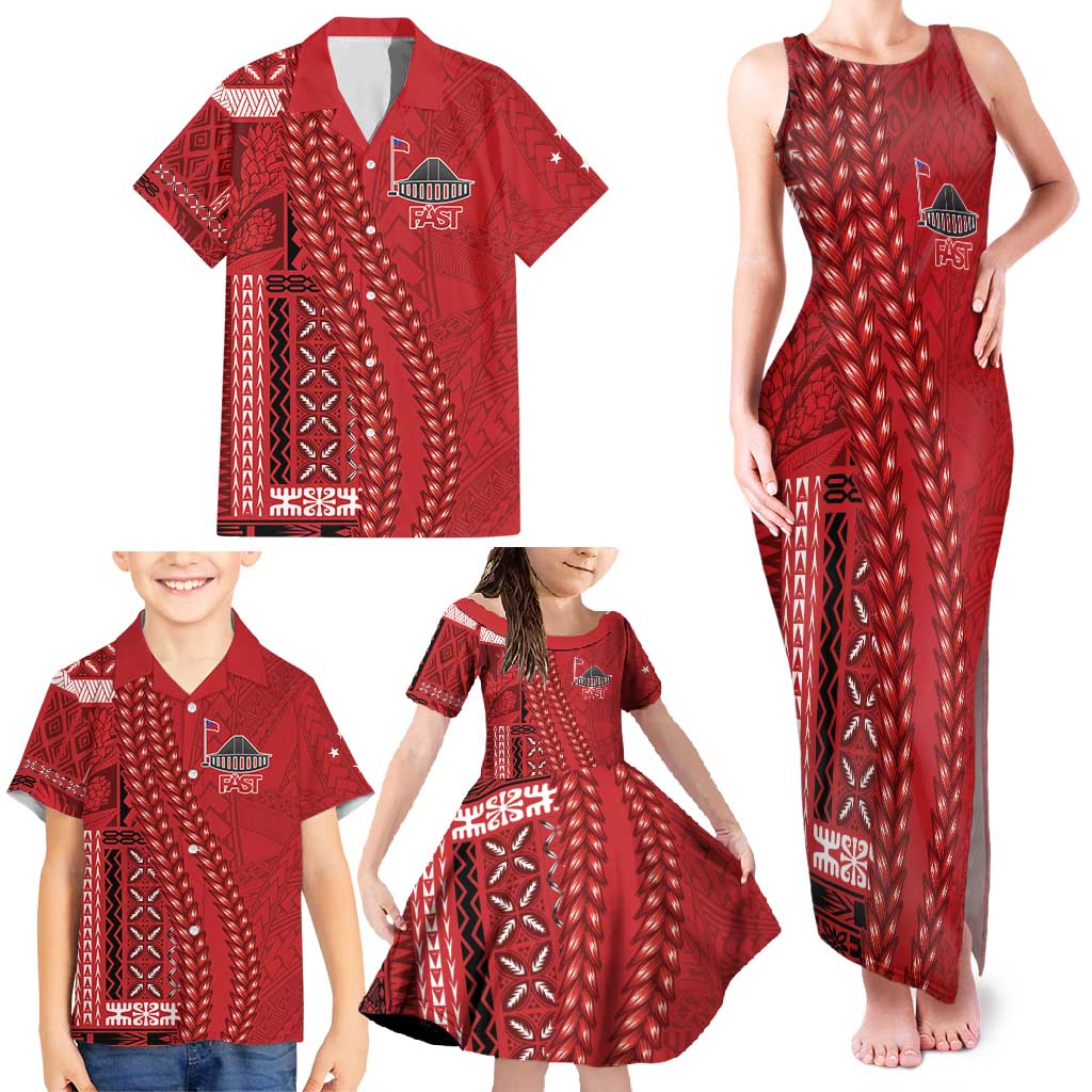Samoa FAST Siapo Family Matching Tank Maxi Dress and Hawaiian Shirt Tatau-Ulafala Vines LT7 - Polynesian Pride