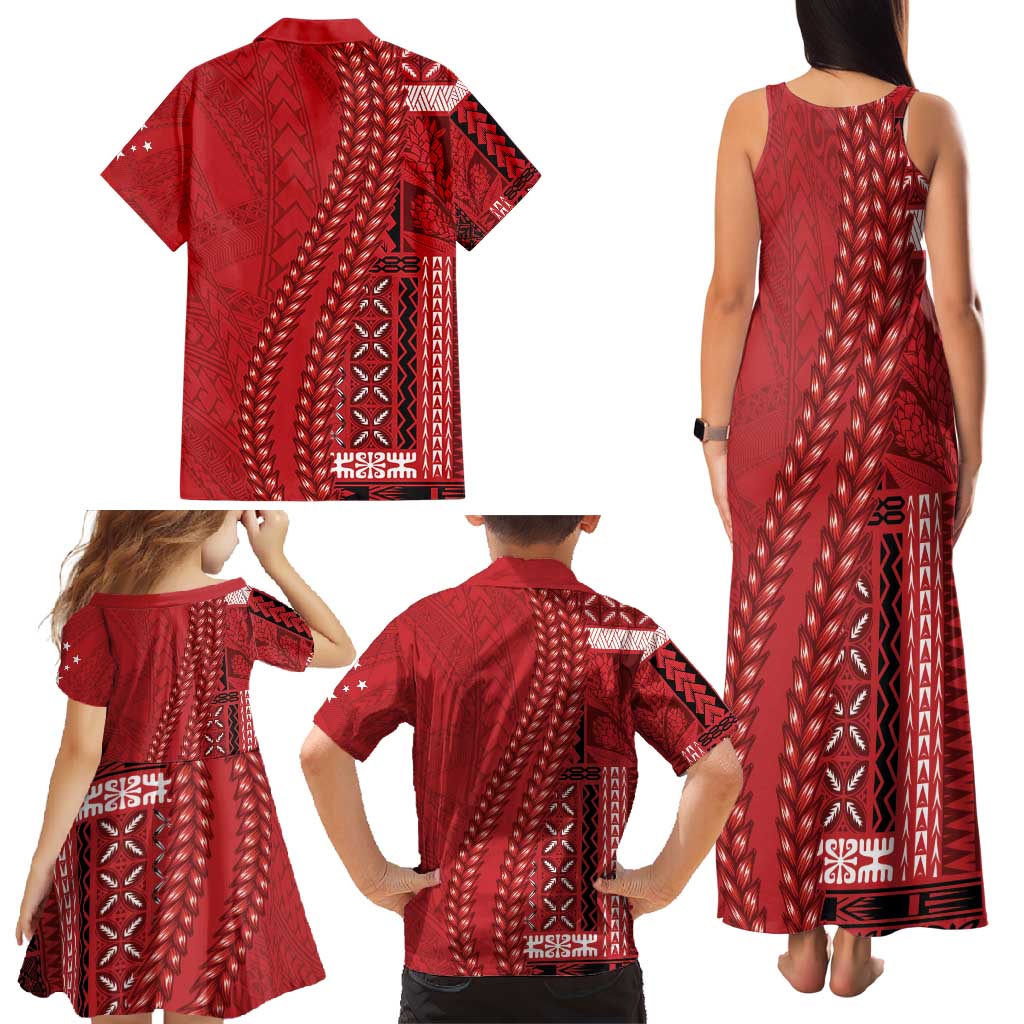 Samoa FAST Siapo Family Matching Tank Maxi Dress and Hawaiian Shirt Tatau-Ulafala Vines LT7 - Polynesian Pride