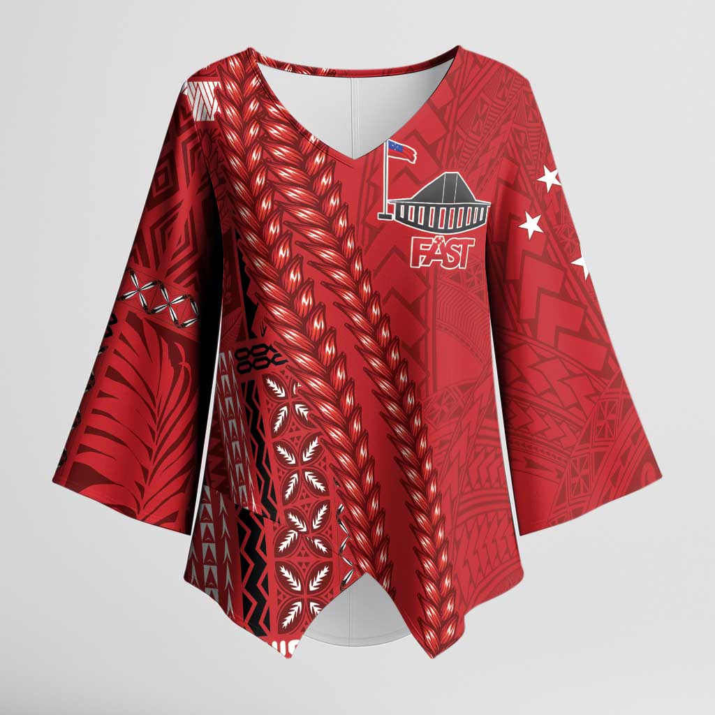 Samoa FAST Siapo Kimono Sleeve Blouse Tatau-Ulafala Vines - Polynesian Pride