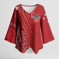 Samoa FAST Siapo Kimono Sleeve Blouse Tatau-Ulafala Vines - Polynesian Pride