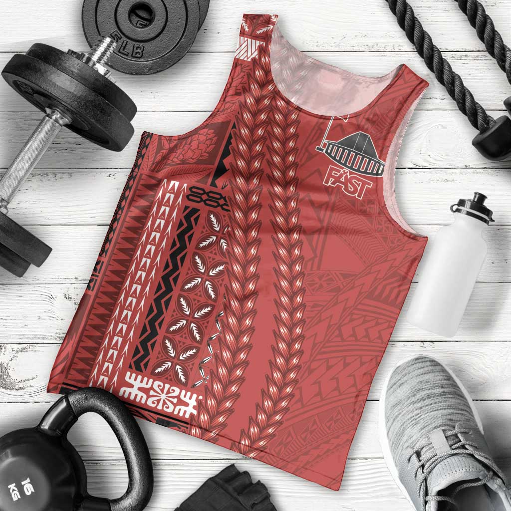 Samoa FAST Siapo Men Tank Top Tatau-Ulafala Vines - Polynesian Pride