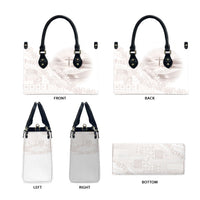Samoa Lotu Tamaiti White Prayers Leather Bag Floral Mamanu Siapo LT7 - Polynesian Pride