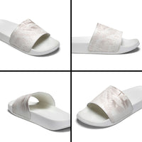 Samoa Lotu Tamaiti White Prayers Slide Sandals Floral Mamanu Siapo LT7 - Polynesian Pride