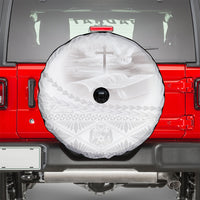Tonga White Sunday Fakame Spare Tire Cover Tokelaufeletoa Kupesi LT7 - Polynesian Pride