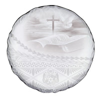 Tonga White Sunday Fakame Spare Tire Cover Tokelaufeletoa Kupesi LT7 - Polynesian Pride