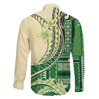 Samoa Siapo Mamanu Family Matching Puletasi and Hawaiian Shirt Plumeria Emerald Motifs LT7 - Polynesian Pride
