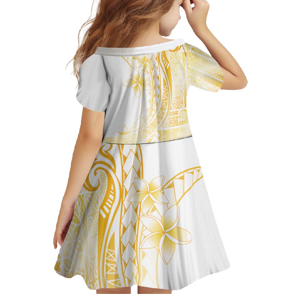 Samoa Siapo Mamanu Family Matching Summer Maxi Dress and Hawaiian Shirt Plumeria Fancy Gold Motifs LT7 - Polynesian Pride