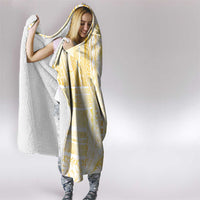 Samoa Siapo Mamanu Hooded Blanket Plumeria Fancy Gold Motifs LT7 - Polynesian Pride