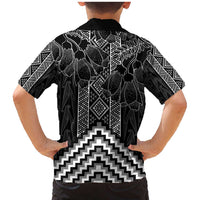 Aotearoa Taniko Pattern Family Matching Mermaid Dress and Hawaiian Shirt Poutama Mix Kowhai Flowers LT7 - Polynesian Pride