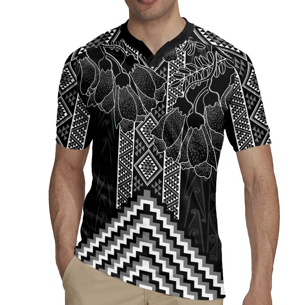 Aotearoa Taniko Pattern Rugby Jersey Poutama Mix Kowhai Flowers LT7 - Polynesian Pride