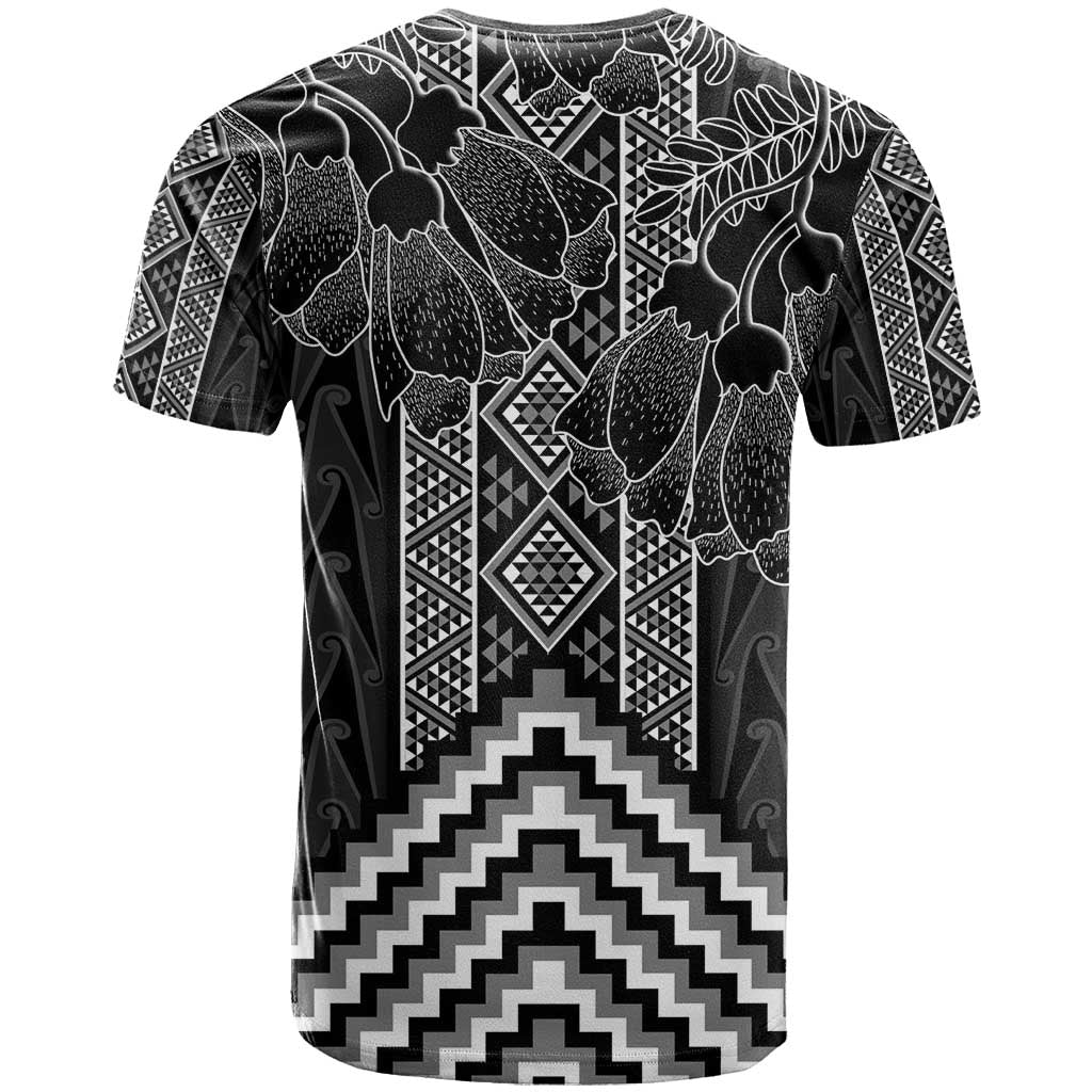 Aotearoa Taniko Pattern T Shirt Poutama Mix Kowhai Flowers LT7 - Polynesian Pride