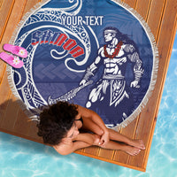 Samoa Manuia le Aso Tuto'atasi Siapo Motif Beach Blanket Warrior with Nifo Oti LT7 - Polynesian Pride