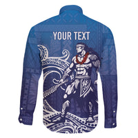 Samoa Manuia le Aso Tuto'atasi Siapo Motif Family Matching Summer Maxi Dress and Hawaiian Shirt Warrior with Nifo Oti LT7 - Polynesian Pride