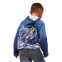 Samoa Manuia le Aso Tuto'atasi Siapo Motif Kid Hoodie Warrior with Nifo Oti LT7 - Polynesian Pride
