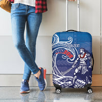 Samoa Manuia le Aso Tuto'atasi Siapo Motif Luggage Cover Warrior with Nifo Oti LT7 - Polynesian Pride