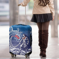 Samoa Manuia le Aso Tuto'atasi Siapo Motif Luggage Cover Warrior with Nifo Oti LT7 - Polynesian Pride