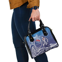 Samoa Manuia le Aso Tuto'atasi Siapo Motif Shoulder Handbag Warrior with Nifo Oti LT7 - Polynesian Pride