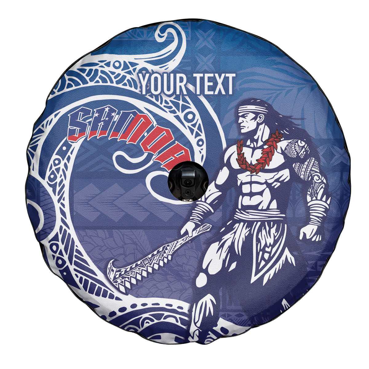 Samoa Manuia le Aso Tuto'atasi Siapo Motif Spare Tire Cover Warrior with Nifo Oti LT7 - Polynesian Pride