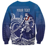 Samoa Manuia le Aso Tuto'atasi Siapo Motif Sweatshirt Warrior with Nifo Oti LT7 - Polynesian Pride