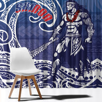 Samoa Manuia le Aso Tuto'atasi Siapo Motif Window Curtain Warrior with Nifo Oti