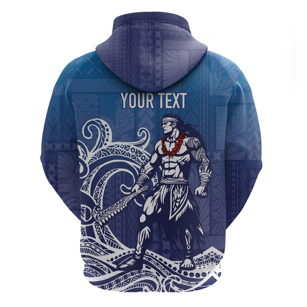 Samoa Manuia le Aso Tuto'atasi Siapo Motif Zip Hoodie Warrior with Nifo Oti LT7 - Polynesian Pride