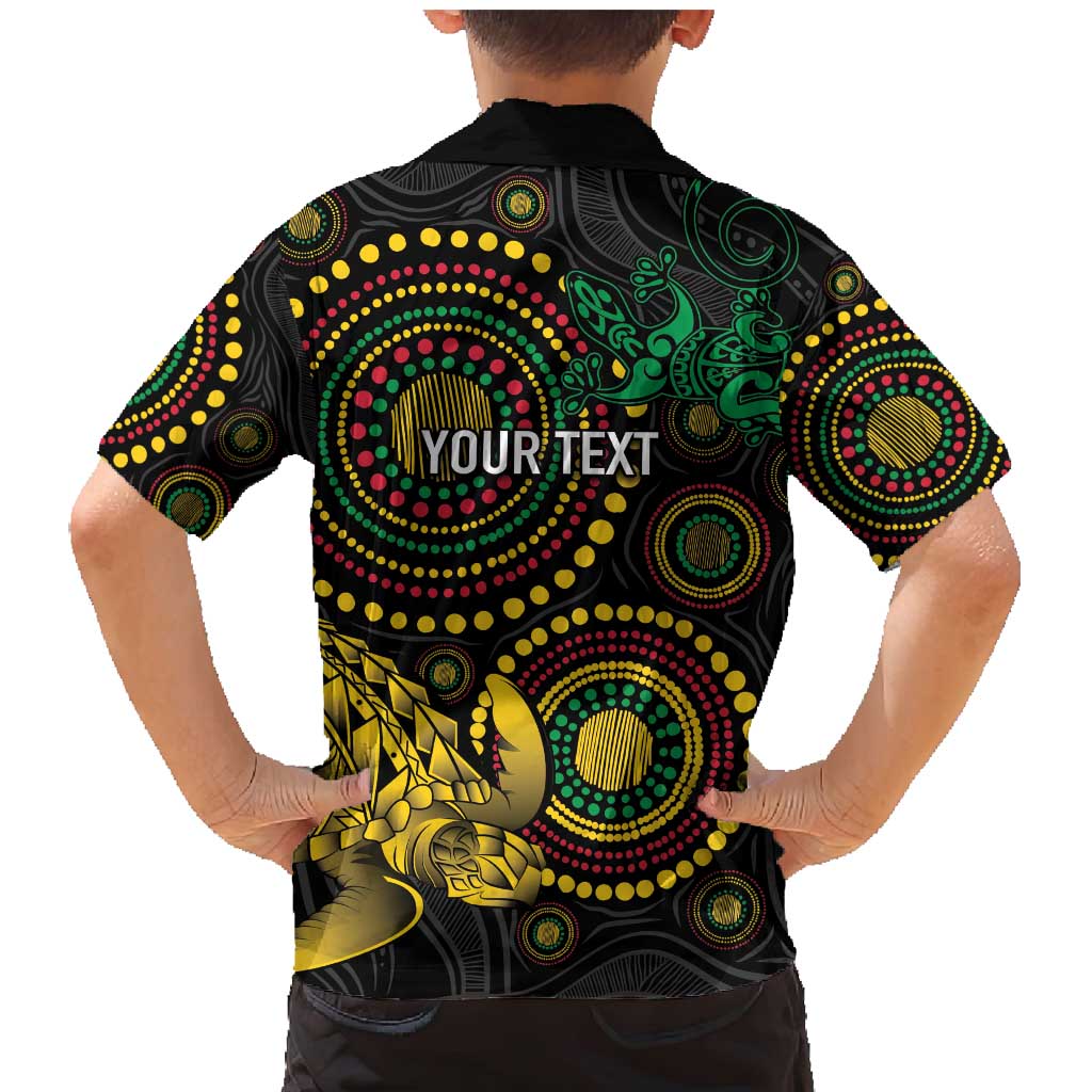 Vanuatu Personalized Aboriginal Arts Family Matching Mermaid Dress and Hawaiian Shirt Turtle and Iguana Special LT7 - Polynesian Pride