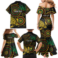 Vanuatu Personalized Aboriginal Arts Family Matching Mermaid Dress and Hawaiian Shirt Turtle and Iguana Special LT7 - Polynesian Pride