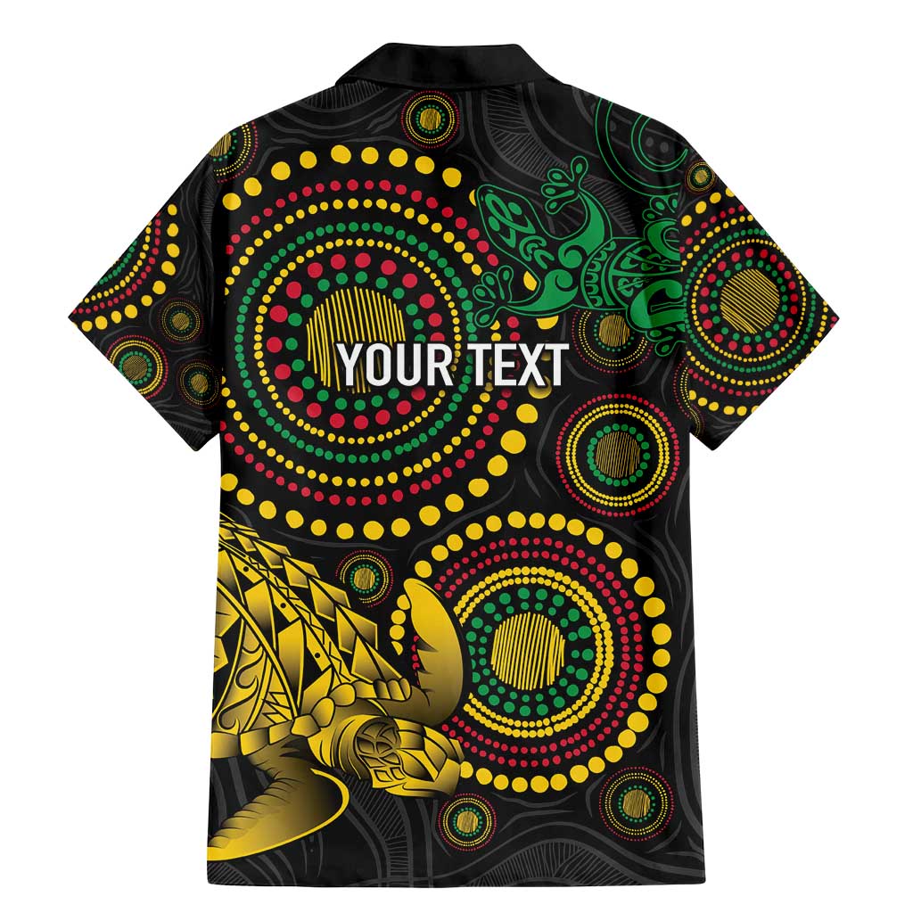 Vanuatu Personalized Aboriginal Arts Family Matching Mermaid Dress and Hawaiian Shirt Turtle and Iguana Special LT7 - Polynesian Pride
