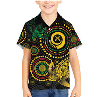 Vanuatu Personalized Aboriginal Arts Family Matching Mermaid Dress and Hawaiian Shirt Turtle and Iguana Special LT7 Son's Shirt Colorful - Polynesian Pride